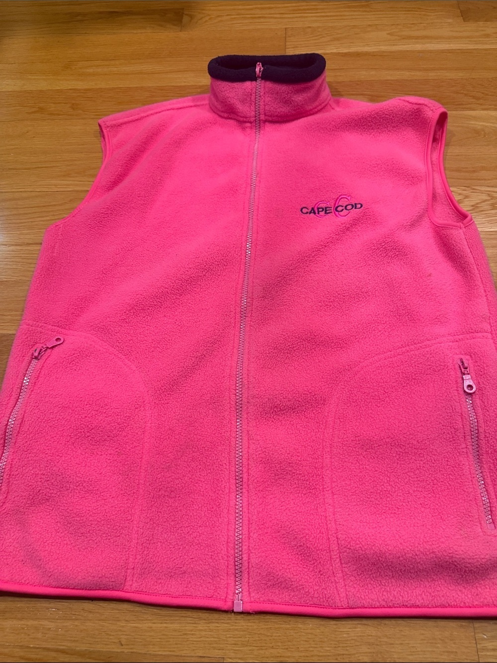 GoGo sports fleece hot pink cape cod women’s vest size large .